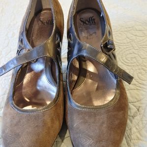 Sofft grey/beige Mary Jane heels size 11